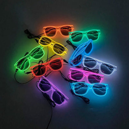 LED light up Glasses Neon Luminous Glasses Adults Rave Cosplay Goggles for Bar birthday Party DJ stage performance props - Bako Bako