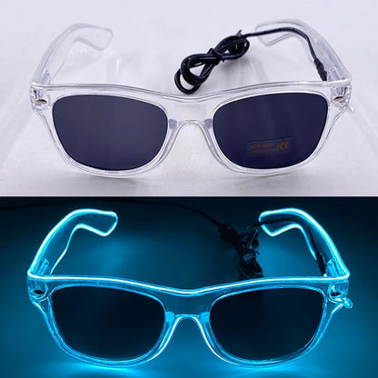 LED light up Glasses Neon Luminous Glasses Adults Rave Cosplay Goggles for Bar birthday Party DJ stage performance props - Bako Bako