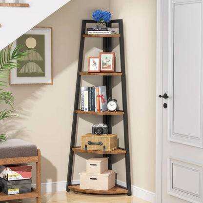 Tribesigns Bookcase Corner Book Shelf Rack Wood Bookshelf Storage Shelves - Bako Bako