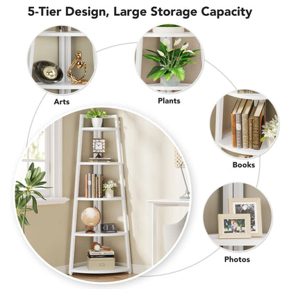 Tribesigns Bookcase Corner Book Shelf Rack Wood Bookshelf Storage Shelves - Bako Bako