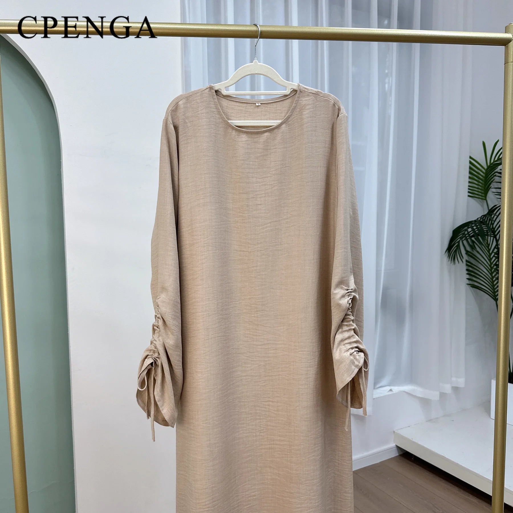 2024 Saudi Arabia Muslim Women Modest Dress Eid Dubai Plain Abaya Islamic Holiday Party Solid Turkey Lace - up Cuffs Long Clothes - Bako Bako