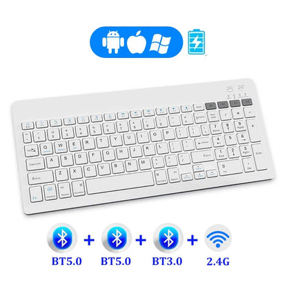 Dual - Mode Bluetooth 5.0 Keyboard 2.4G Wireless Keyboard 3 - BT Rechargeable Gaming Keyboard For Laptop Tablet Android iOS Windows - Bako Bako