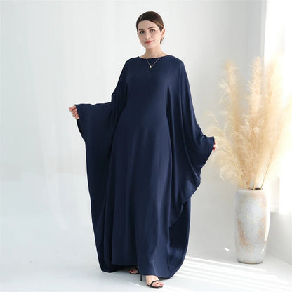Ramadan Eid Soft Crepe Khimar Batwing Abaya Dubai Islam Muslim Modest African Dresses For Women Kaftan Kebaya Robe Femme Musulma - Bako Bako
