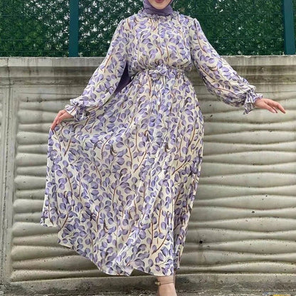 Summer Abaya Dubai Luxury Muslim Woman Dresses Chiffon Ramadan African Elegant Dresses(Not contain Hijab) - Bako Bako