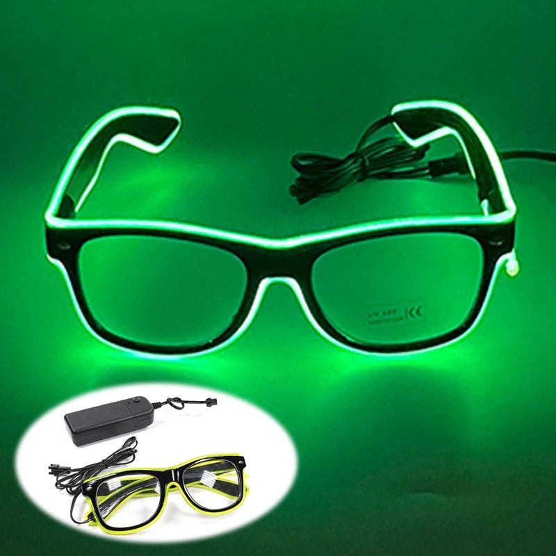 LED light up Glasses Neon Luminous Glasses Adults Rave Cosplay Goggles for Bar birthday Party DJ stage performance props - Bako Bako