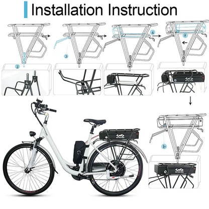 Rear Rack eBike Battery 21700 18650 52V 48V 27Ah 72V 20Ah with Rack no Rack Optional for 1500W 1000W 750W 500W 24" - 28 inch - Bako Bako