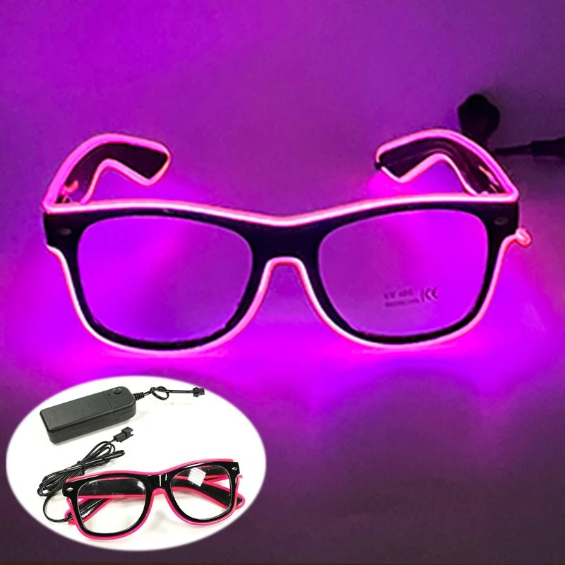 LED light up Glasses Neon Luminous Glasses Adults Rave Cosplay Goggles for Bar birthday Party DJ stage performance props - Bako Bako