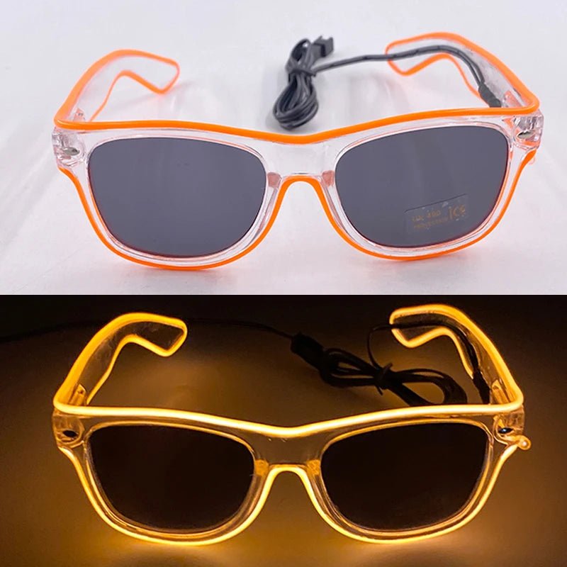 LED light up Glasses Neon Luminous Glasses Adults Rave Cosplay Goggles for Bar birthday Party DJ stage performance props - Bako Bako