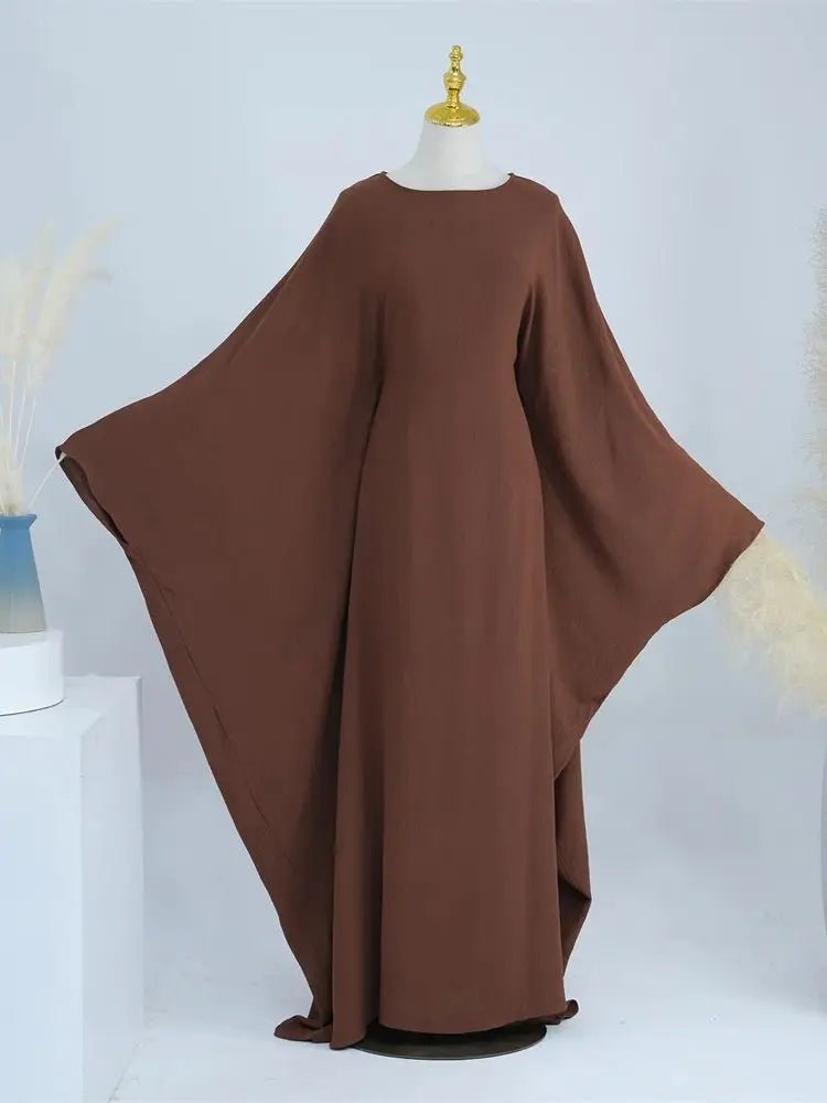 Ramadan Eid Soft Crepe Khimar Batwing Abaya Dubai Islam Muslim Modest African Dresses For Women Kaftan Kebaya Robe Femme Musulma - Bako Bako