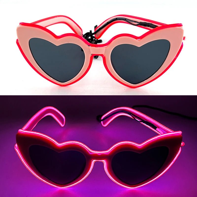 LED light up Glasses Neon Luminous Glasses Adults Rave Cosplay Goggles for Bar birthday Party DJ stage performance props - Bako Bako