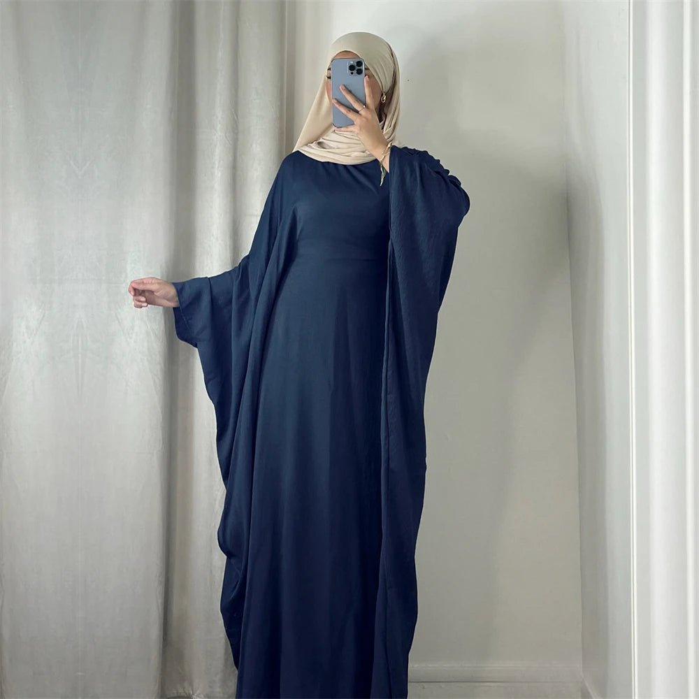 Ramadan Eid Soft Crepe Khimar Batwing Abaya Dubai Islam Muslim Modest African Dresses For Women Kaftan Kebaya Robe Femme Musulma - Bako Bako