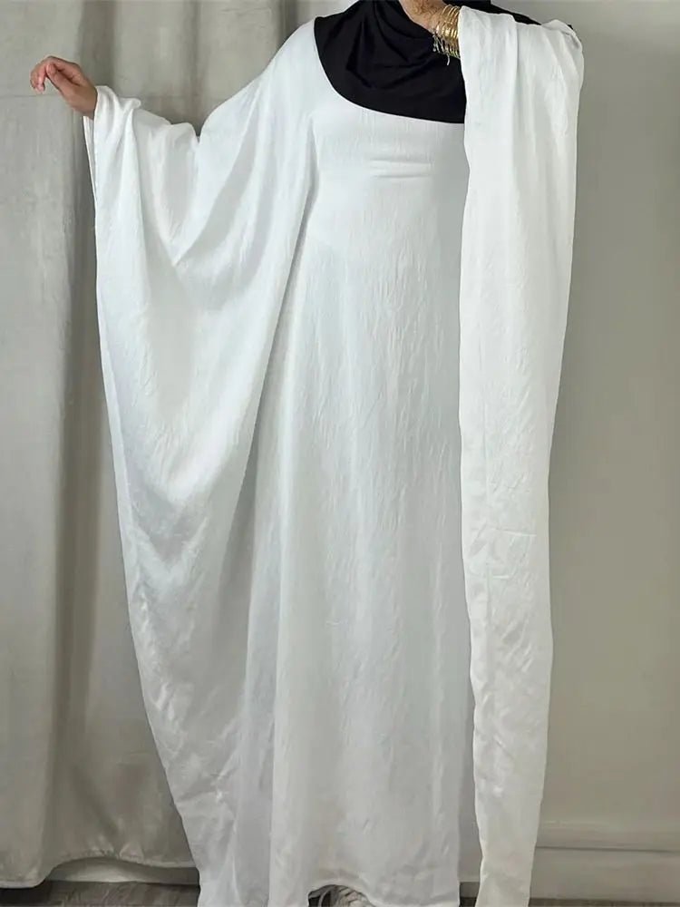 Ramadan Eid Soft Crepe Khimar Batwing Abaya Dubai Islam Muslim Modest African Dresses For Women Kaftan Kebaya Robe Femme Musulma - Bako Bako