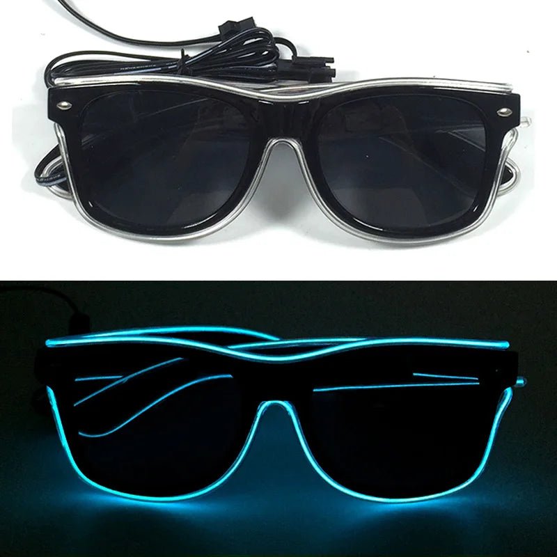 LED light up Glasses Neon Luminous Glasses Adults Rave Cosplay Goggles for Bar birthday Party DJ stage performance props - Bako Bako