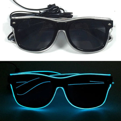 LED light up Glasses Neon Luminous Glasses Adults Rave Cosplay Goggles for Bar birthday Party DJ stage performance props - Bako Bako