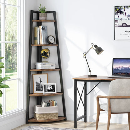 Tribesigns Bookcase Corner Book Shelf Rack Wood Bookshelf Storage Shelves - Bako Bako
