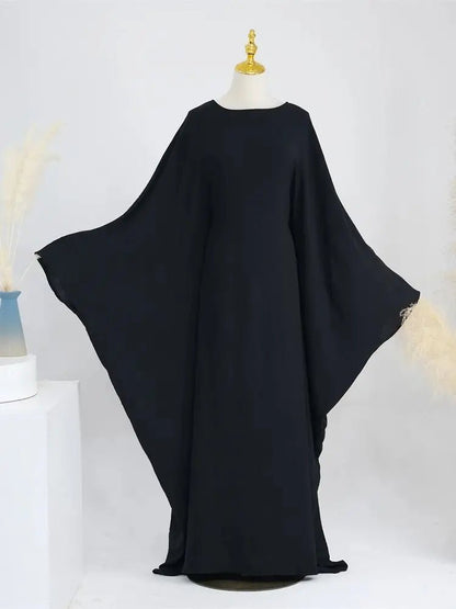 Ramadan Eid Soft Crepe Khimar Batwing Abaya Dubai Islam Muslim Modest African Dresses For Women Kaftan Kebaya Robe Femme Musulma - Bako Bako
