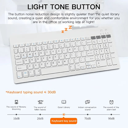 Dual - Mode Bluetooth 5.0 Keyboard 2.4G Wireless Keyboard 3 - BT Rechargeable Gaming Keyboard For Laptop Tablet Android iOS Windows - Bako Bako