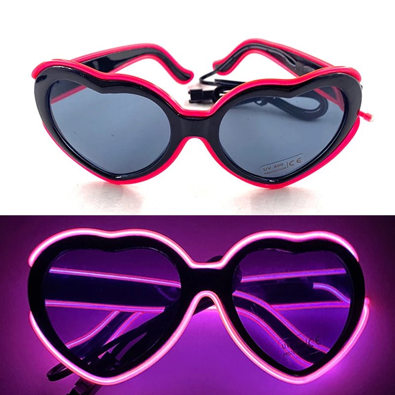 LED light up Glasses Neon Luminous Glasses Adults Rave Cosplay Goggles for Bar birthday Party DJ stage performance props - Bako Bako