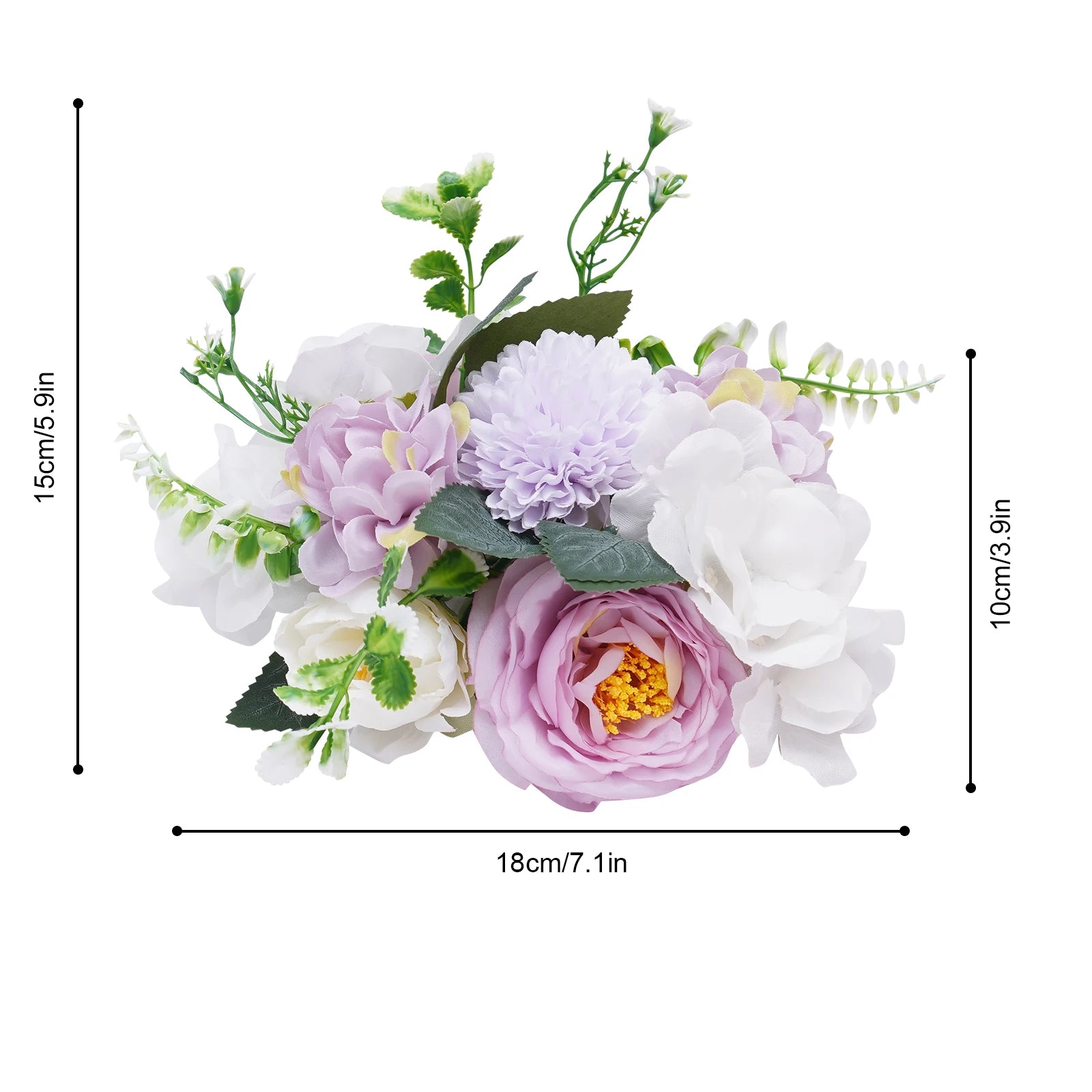Artificial Fake Flower Bouquet 10Pcs Plastic Flower Arrangement for Mother's Day Wedding Centerpieces Decoration - Bako Bako