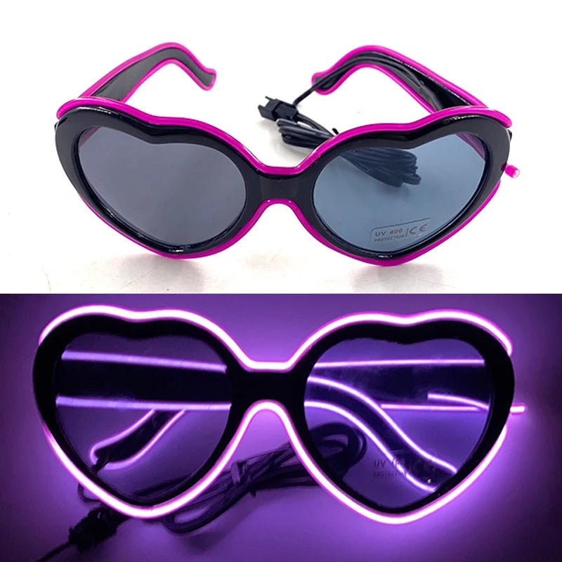 LED light up Glasses Neon Luminous Glasses Adults Rave Cosplay Goggles for Bar birthday Party DJ stage performance props - Bako Bako