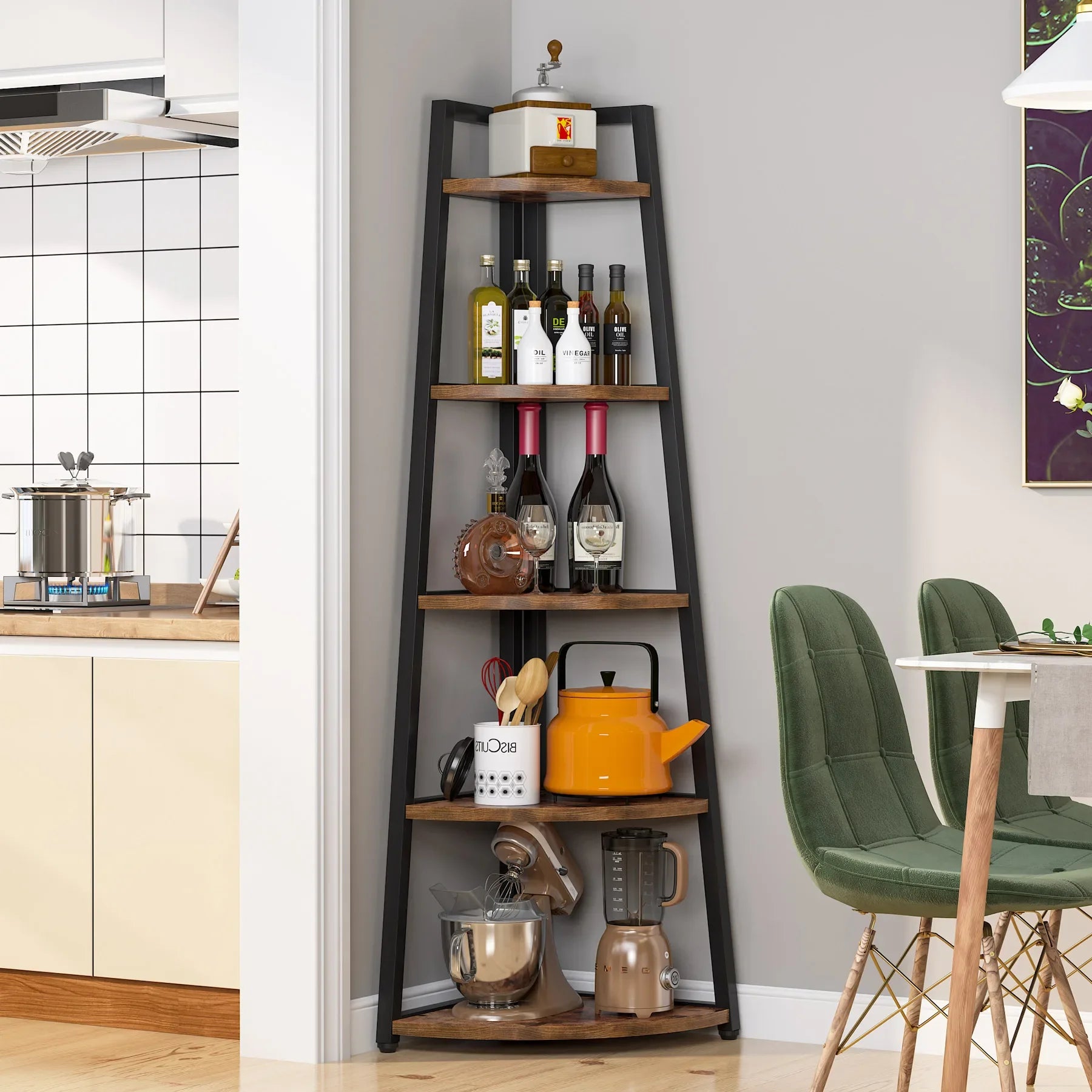Tribesigns Bookcase Corner Book Shelf Rack Wood Bookshelf Storage Shelves - Bako Bako