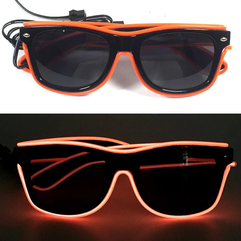 LED light up Glasses Neon Luminous Glasses Adults Rave Cosplay Goggles for Bar birthday Party DJ stage performance props - Bako Bako