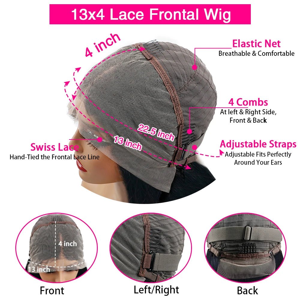 40 Inch Deep Wave 13x4 13x6 360 HD Transparent Lace Front Wigs For Women Water Wave Lace Frontal Hair Wigs Curly Human Hair Wigs - Bako Bako
