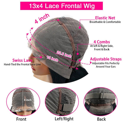 40 Inch Deep Wave 13x4 13x6 360 HD Transparent Lace Front Wigs For Women Water Wave Lace Frontal Hair Wigs Curly Human Hair Wigs - Bako Bako