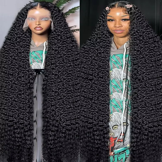 40 Inch Deep Wave 13x4 13x6 360 HD Transparent Lace Front Wigs For Women Water Wave Lace Frontal Hair Wigs Curly Human Hair Wigs - Bako Bako