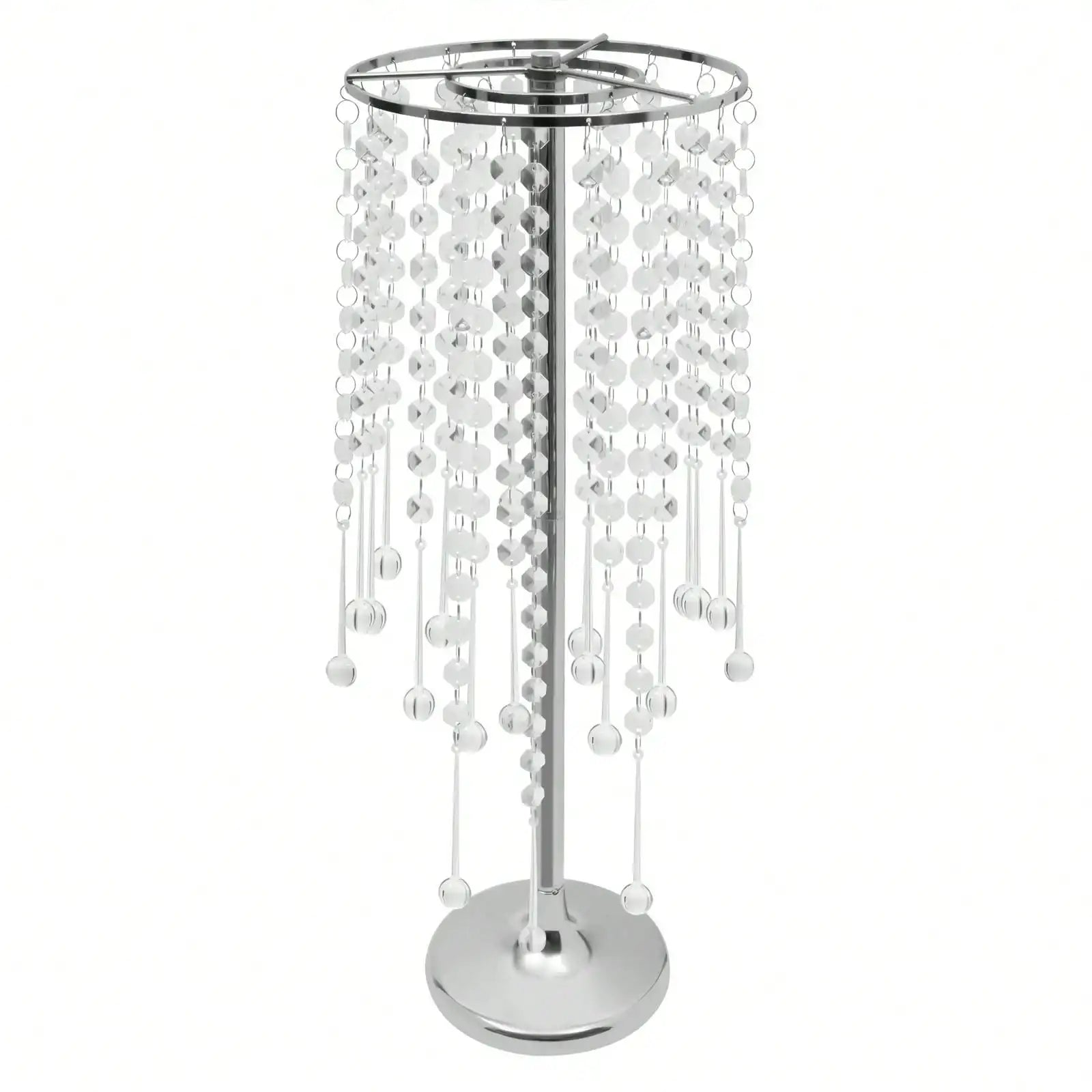 10Pcs Metal Flower Vase Table Decorative Crystal Acrylic Table Centerpieces,Silver Flowers Stand Wedding Reception Centerpieces - Bako Bako