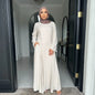 2025 Summer Arabic Muslim Women Modest Dress Eid Dubai Plain Abaya Islam Party Outfit Elegant Holiday Dresses Turkey Kaftan Robe - Bako Bako