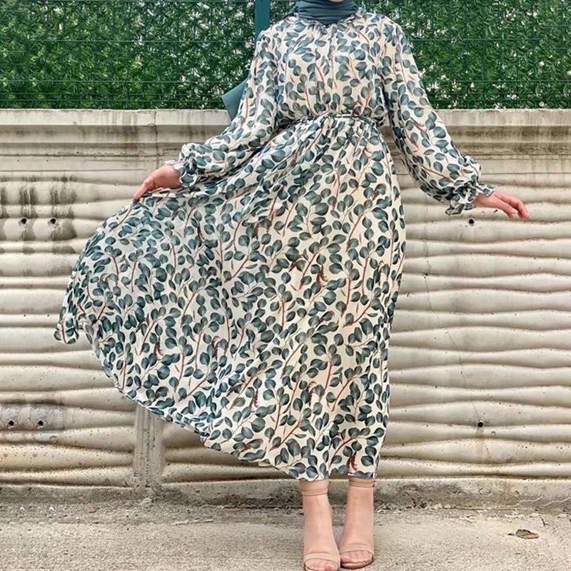 Summer Abaya Dubai Luxury Muslim Woman Dresses Chiffon Ramadan African Elegant Dresses(Not contain Hijab) - Bako Bako