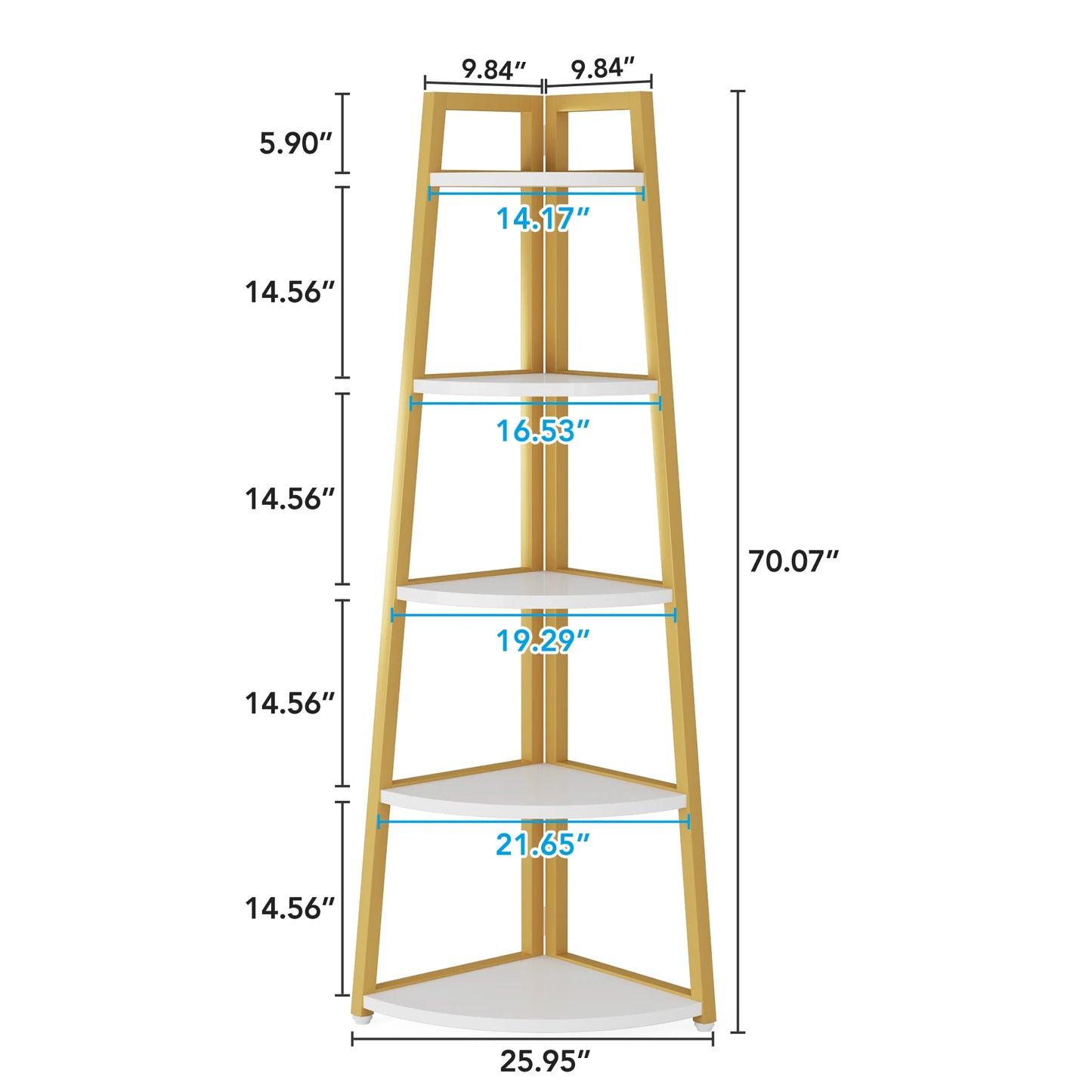 Tribesigns Bookcase Corner Book Shelf Rack Wood Bookshelf Storage Shelves - Bako Bako