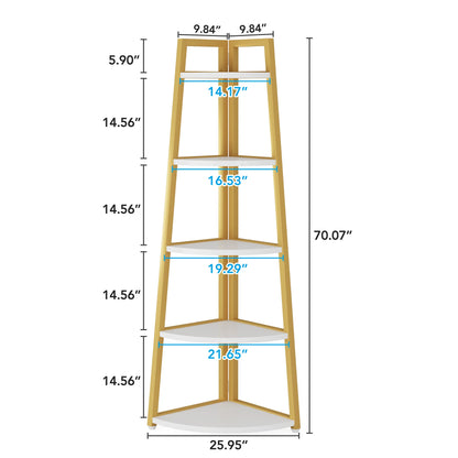 Tribesigns Bookcase Corner Book Shelf Rack Wood Bookshelf Storage Shelves - Bako Bako