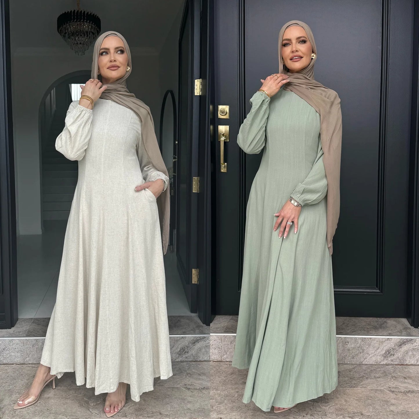 Muslim Abaya Women Dresses Solid Slim Jalabiya Eid 2025 Ramadan Morocco Islam Vestidos Largos Arab Long Robe Dubai Abayas Kaftan - Bako Bako