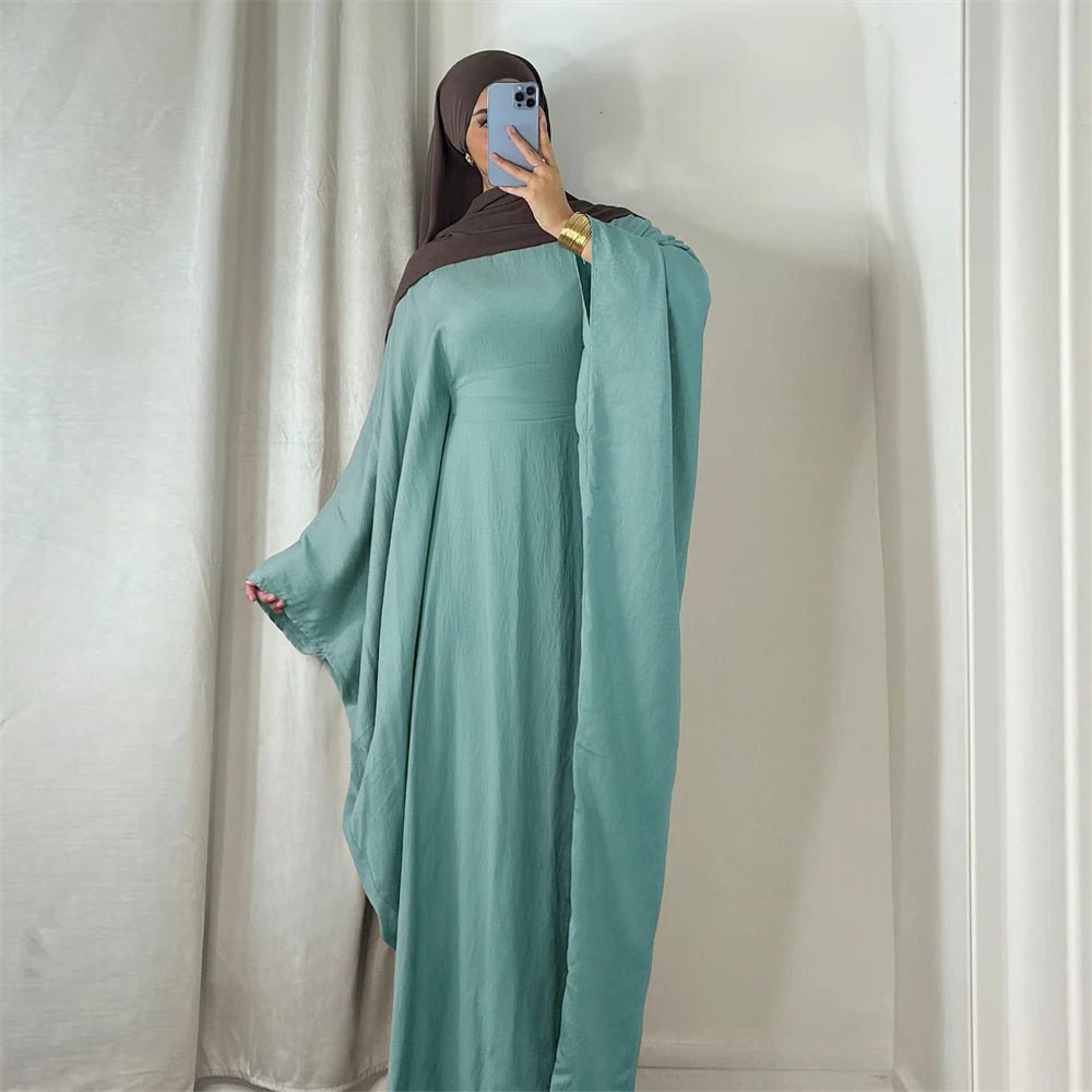 Ramadan Eid Soft Crepe Khimar Batwing Abaya Dubai Islam Muslim Modest African Dresses For Women Kaftan Kebaya Robe Femme Musulma - Bako Bako