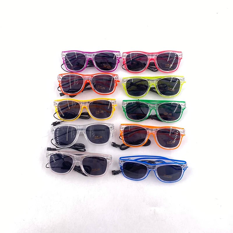 LED light up Glasses Neon Luminous Glasses Adults Rave Cosplay Goggles for Bar birthday Party DJ stage performance props - Bako Bako