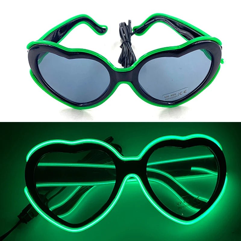 LED light up Glasses Neon Luminous Glasses Adults Rave Cosplay Goggles for Bar birthday Party DJ stage performance props - Bako Bako