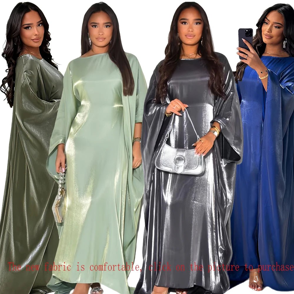 Ramadan Eid Soft Crepe Khimar Batwing Abaya Dubai Islam Muslim Modest African Dresses For Women Kaftan Kebaya Robe Femme Musulma - Bako Bako