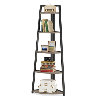 Tribesigns Bookcase Corner Book Shelf Rack Wood Bookshelf Storage Shelves - Bako Bako