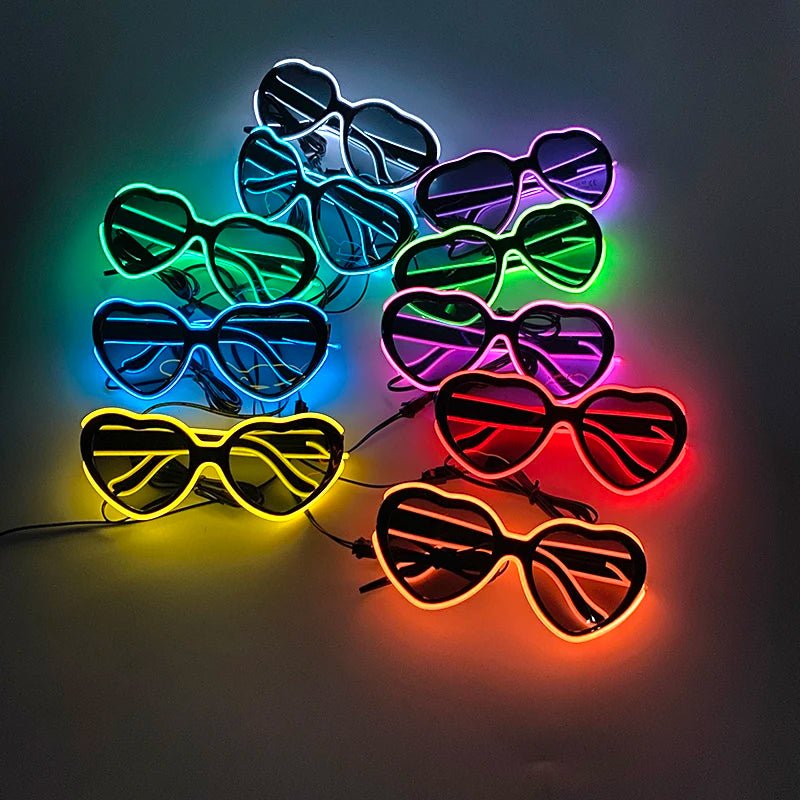 LED light up Glasses Neon Luminous Glasses Adults Rave Cosplay Goggles for Bar birthday Party DJ stage performance props - Bako Bako