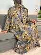Muslim Cotton Abayas For Women Traditional Floral Ramadan Prayer Garment African Caftan Marocain Femme Robe Connected Headscarf - Bako Bako