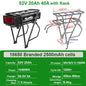 Rear Rack eBike Battery 21700 18650 52V 48V 27Ah 72V 20Ah with Rack no Rack Optional for 1500W 1000W 750W 500W 24" - 28 inch - Bako Bako