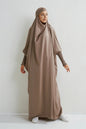 Muslim Abaya Hooded Smocking Sleeve One - piece Prayer Dress Women Jilbab Islamic Clothing Dubai Saudi Black Robe Turkish Modesty - Bako Bako