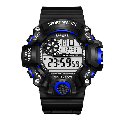Fashion Men's Watch Sports Electronic Wristwatch Large dial Multifunctional Waterproof Luminous Alarm Kids Male's Military Watch - Bako Bako