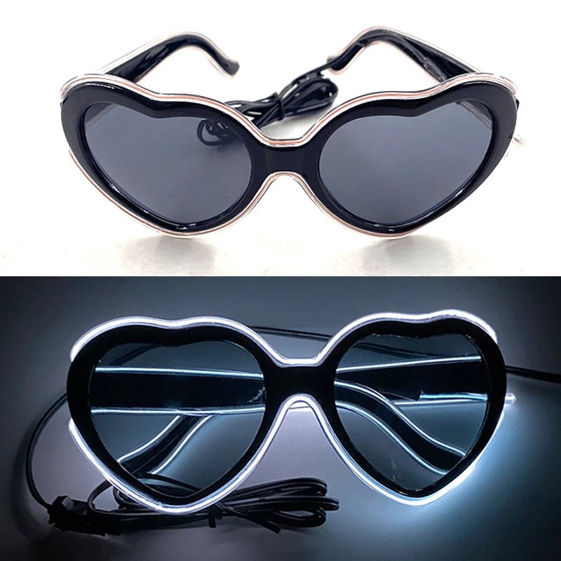 LED light up Glasses Neon Luminous Glasses Adults Rave Cosplay Goggles for Bar birthday Party DJ stage performance props - Bako Bako