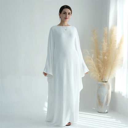 Ramadan Eid Soft Crepe Khimar Batwing Abaya Dubai Islam Muslim Modest African Dresses For Women Kaftan Kebaya Robe Femme Musulma - Bako Bako