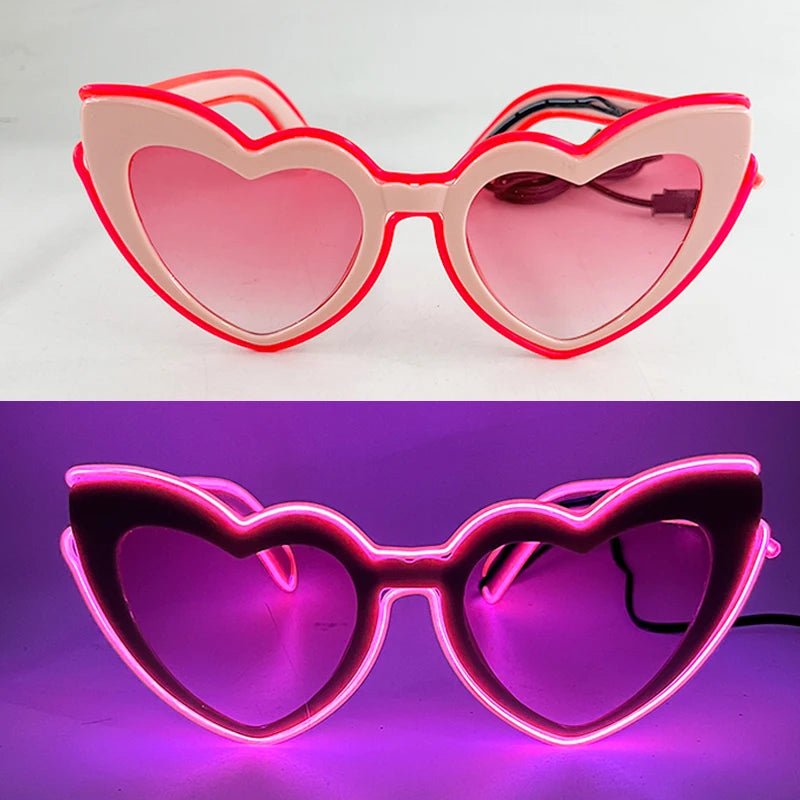 LED light up Glasses Neon Luminous Glasses Adults Rave Cosplay Goggles for Bar birthday Party DJ stage performance props - Bako Bako