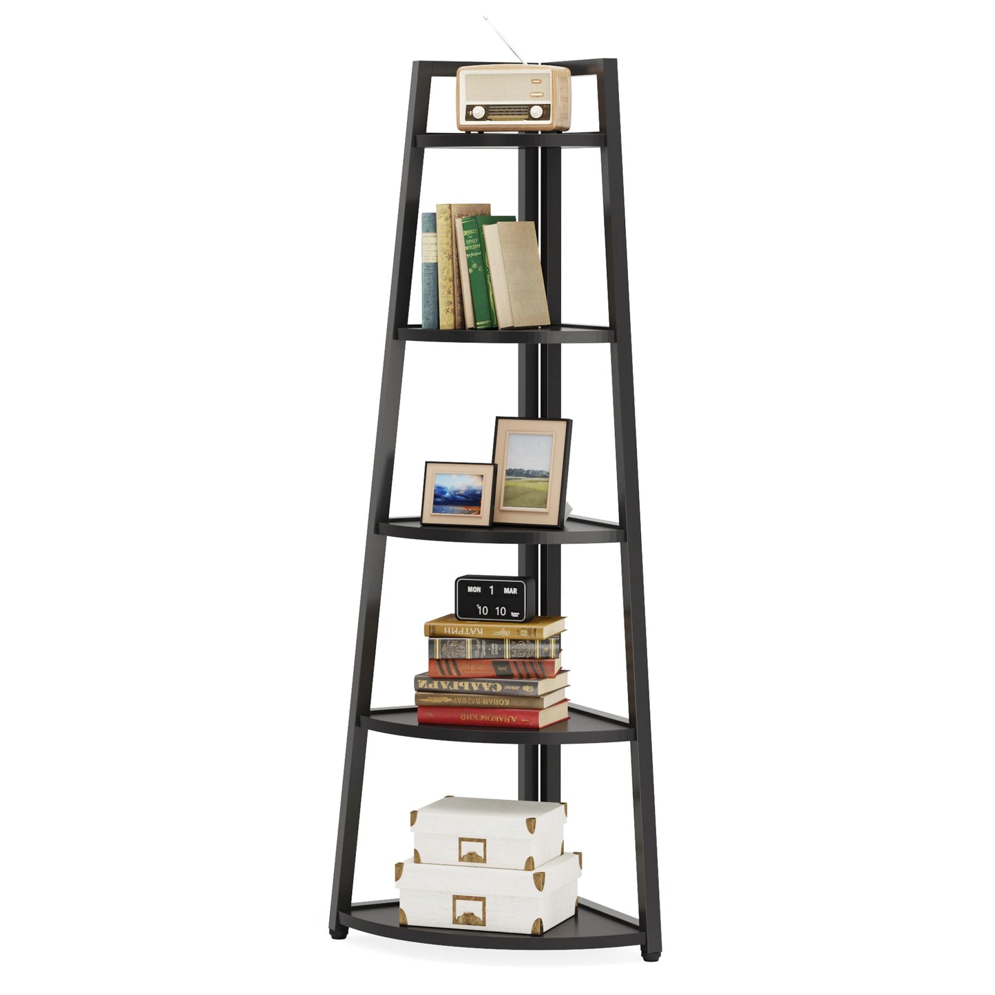 Tribesigns Bookcase Corner Book Shelf Rack Wood Bookshelf Storage Shelves - Bako Bako