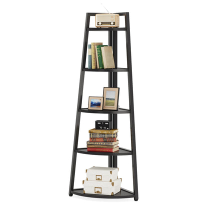 Tribesigns Bookcase Corner Book Shelf Rack Wood Bookshelf Storage Shelves - Bako Bako